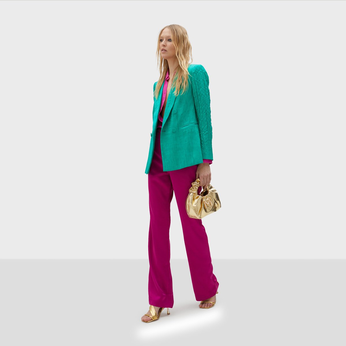 Blazer à manches longues turquoise, LOLA CASADEMUNT