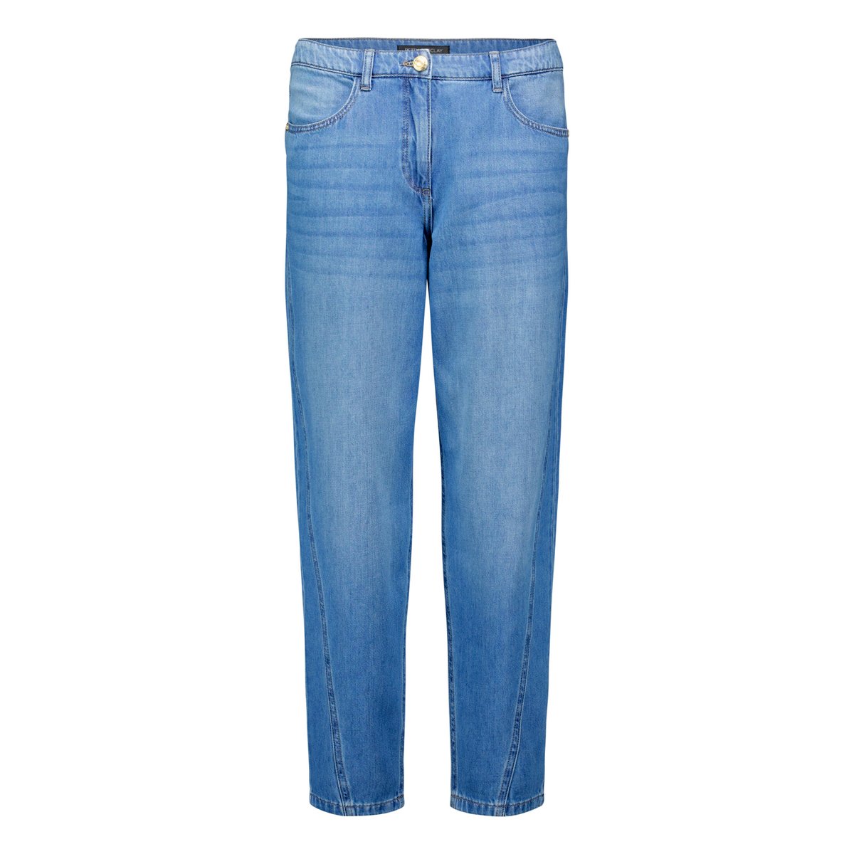 Pantalon casual unicolore bleu, BETTY BARCLAY