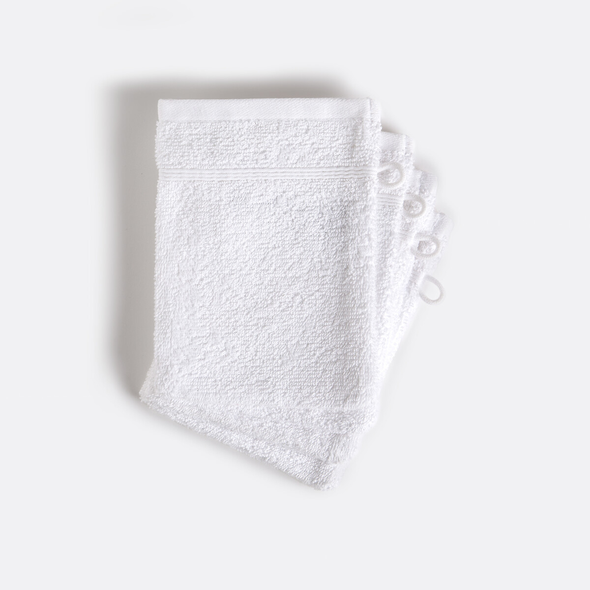 Set of 4 Zavara Towelling Washcloths white, LA REDOUTE INTERIEURS