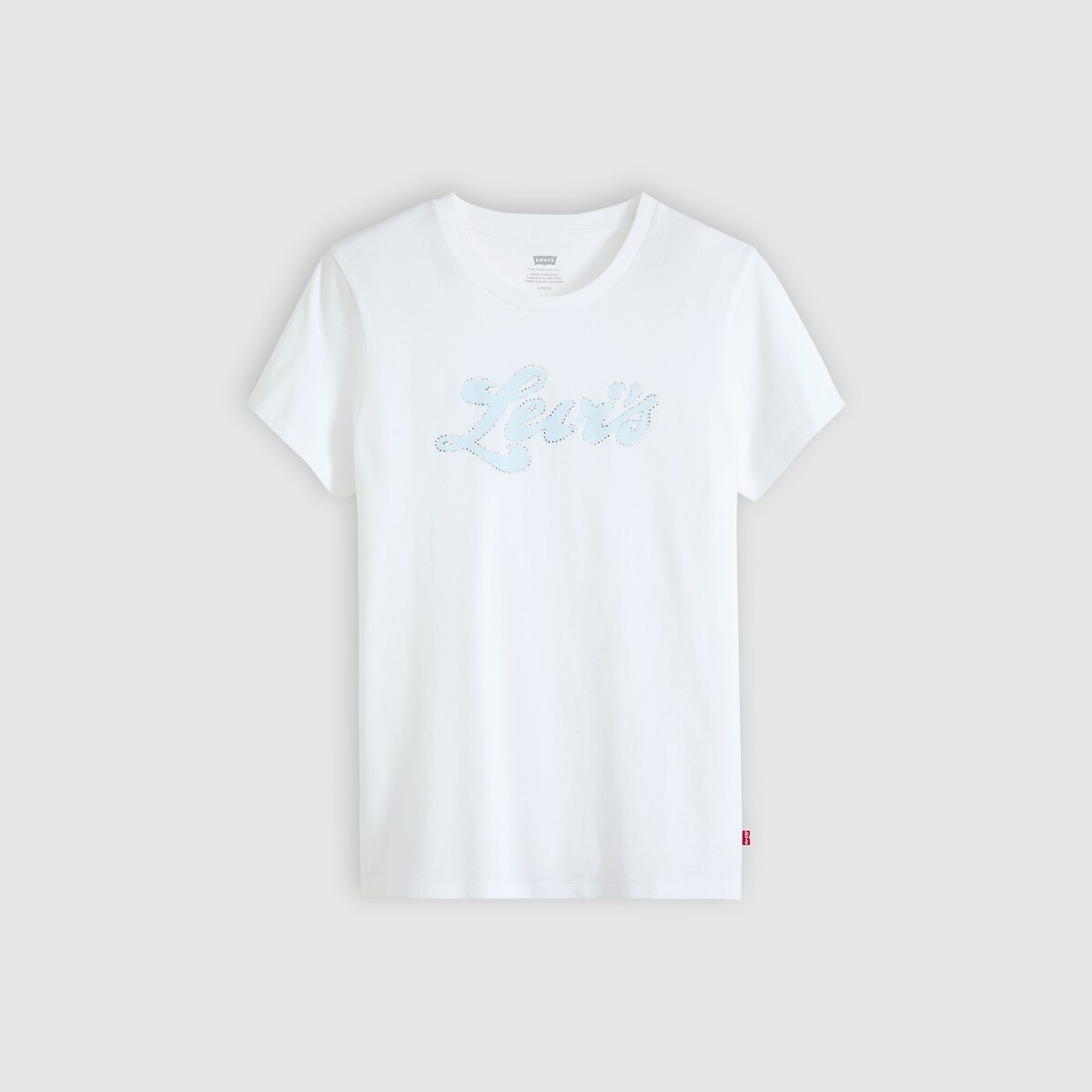 Camiseta de manga corta y cuello redondo con logotipo blanco, LEVI'S
