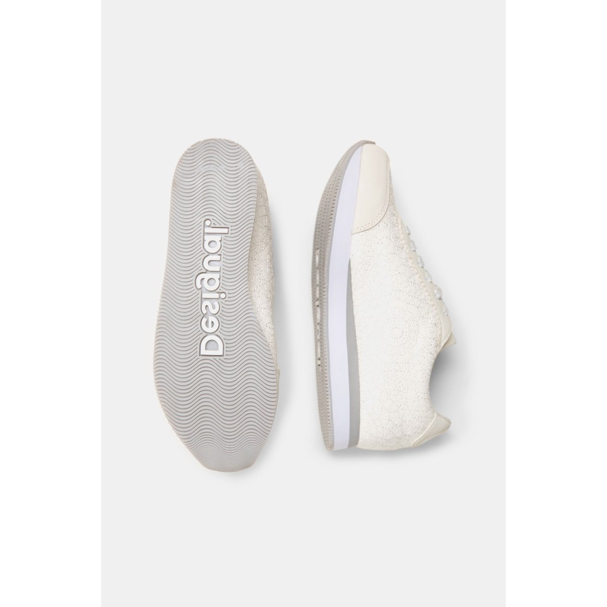 Sneaker Effet Cuir Mandalas blanc, DESIGUAL