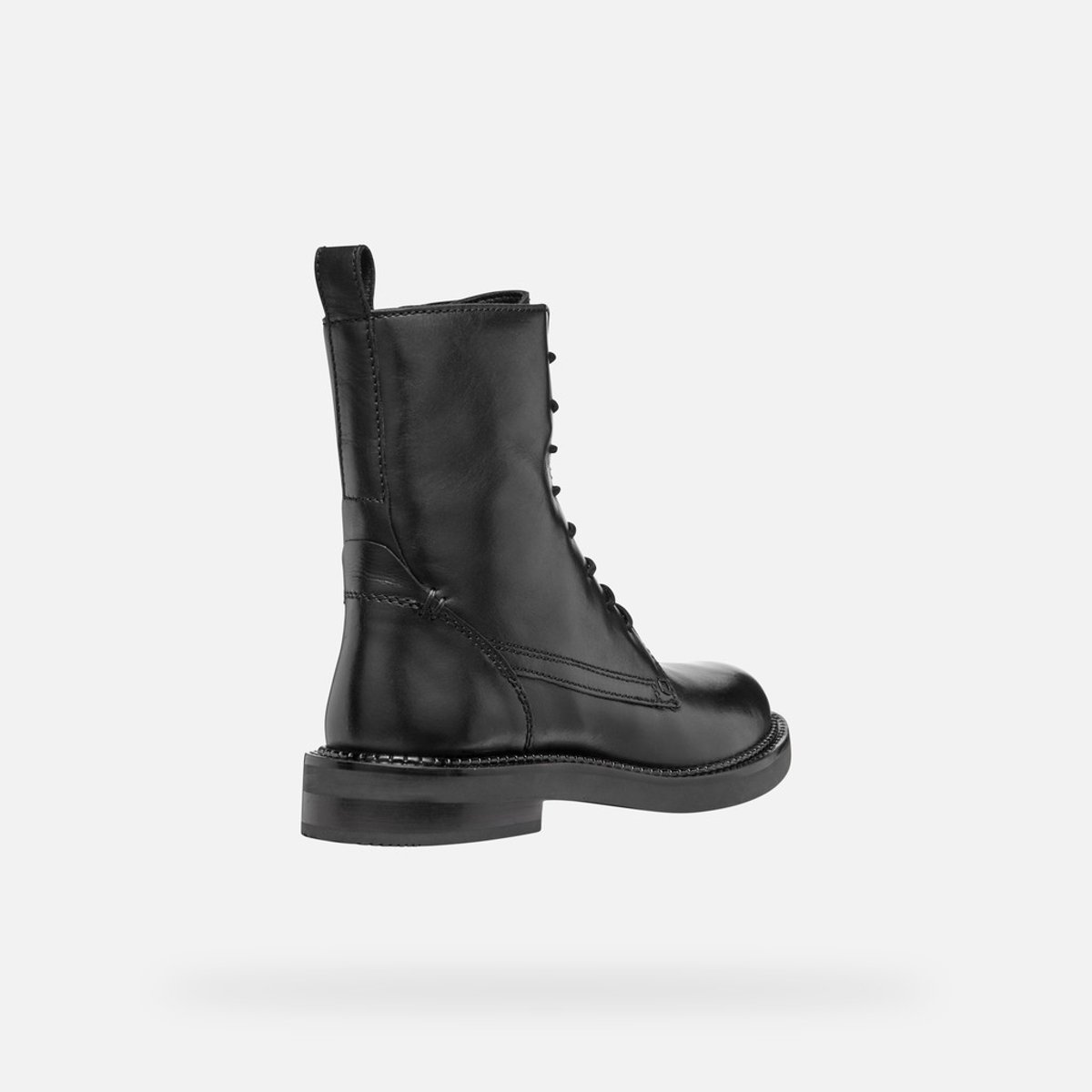 Bottines lacées en cuir, SERILDA noir, GEOX