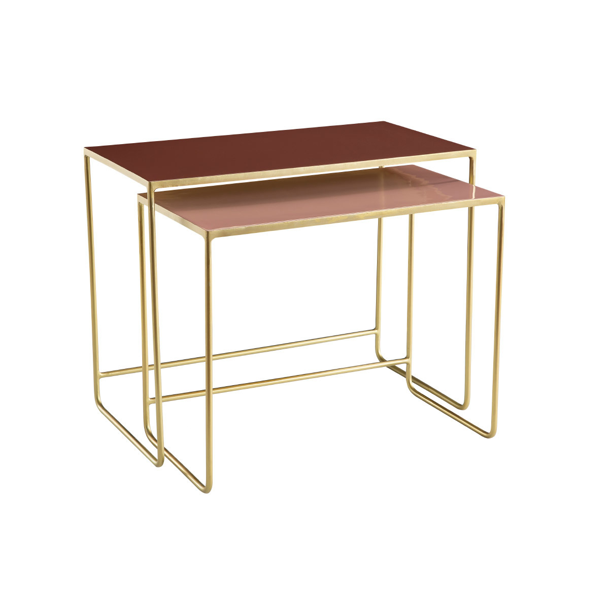 Tables basses gigognes rectangulaires design (lot de 2) WESS rose tendre, MILIBOO