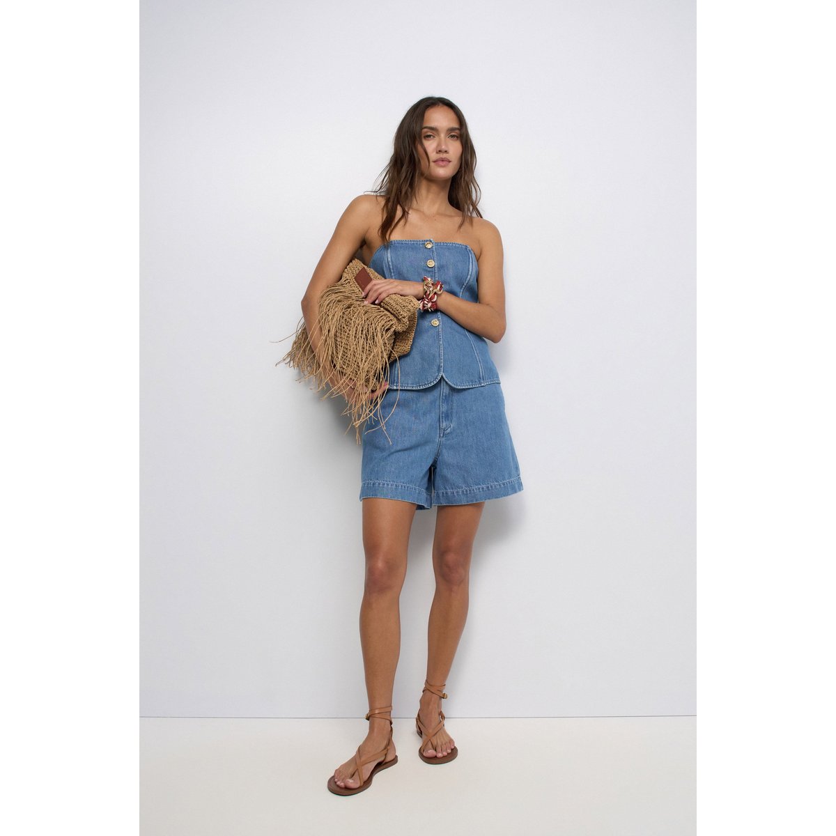 SHORT EN LIGHTDENIM BAGGY bleu turquoise, SALSA JEANS