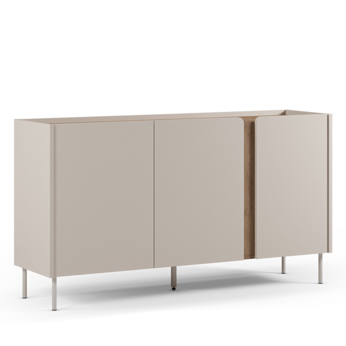 Buffet 3 portes en bois et métal L150cm- BOXY beige, DRAWER