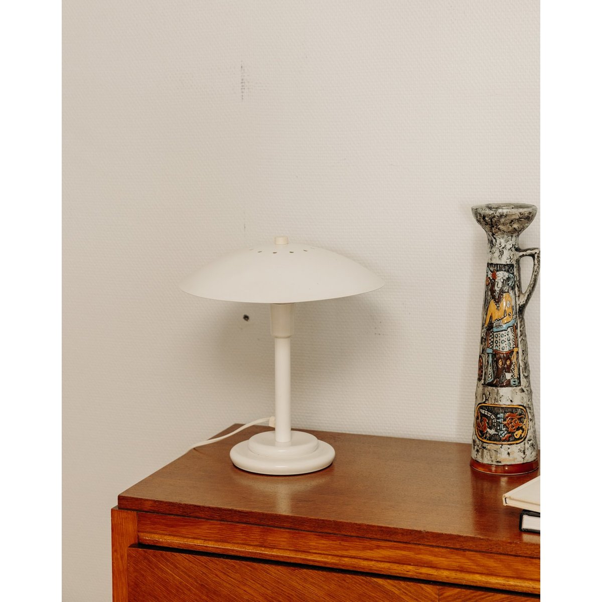 Lampe à poser en métal Julia N°461 - Bon état blanc, DEBONGOUT
