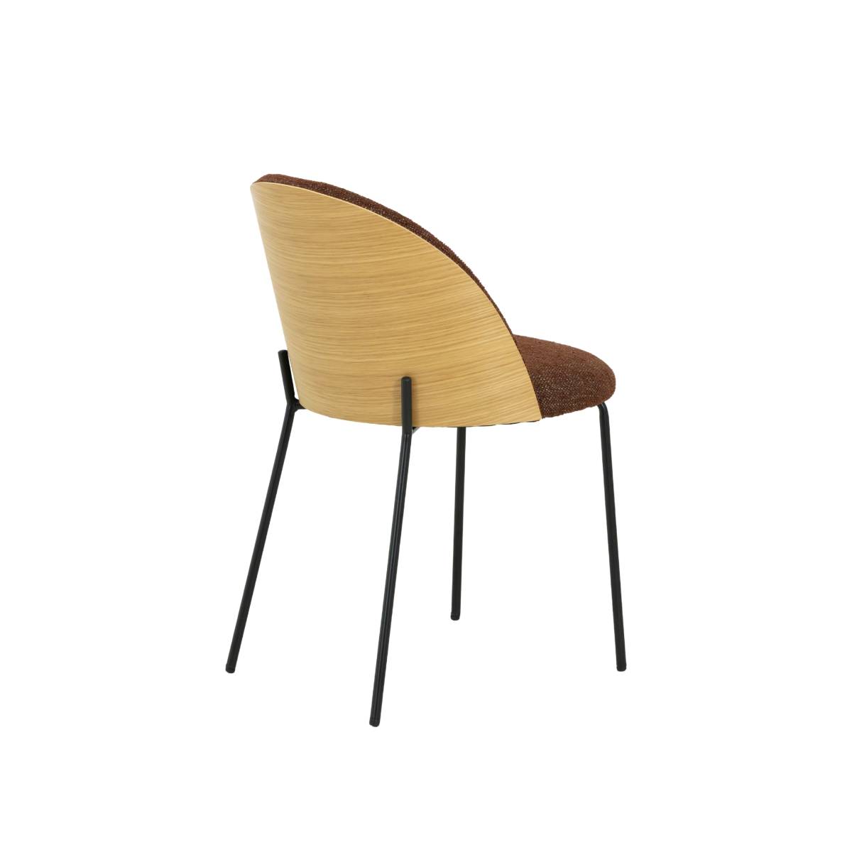 Lot de 2 chaises en tissu et bois NYSSA rouge, MADE IN MEUBLES