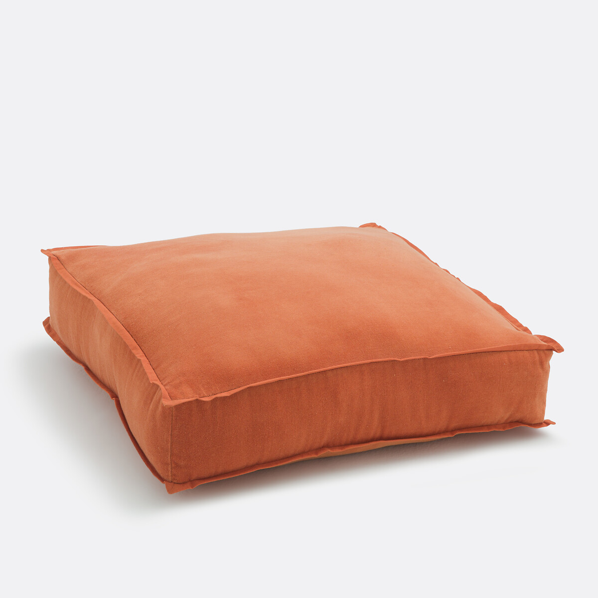 Cojín de suelo de terciopelo, 50 x 50 cm, Alette naranja, LA REDOUTE INTERIEURS