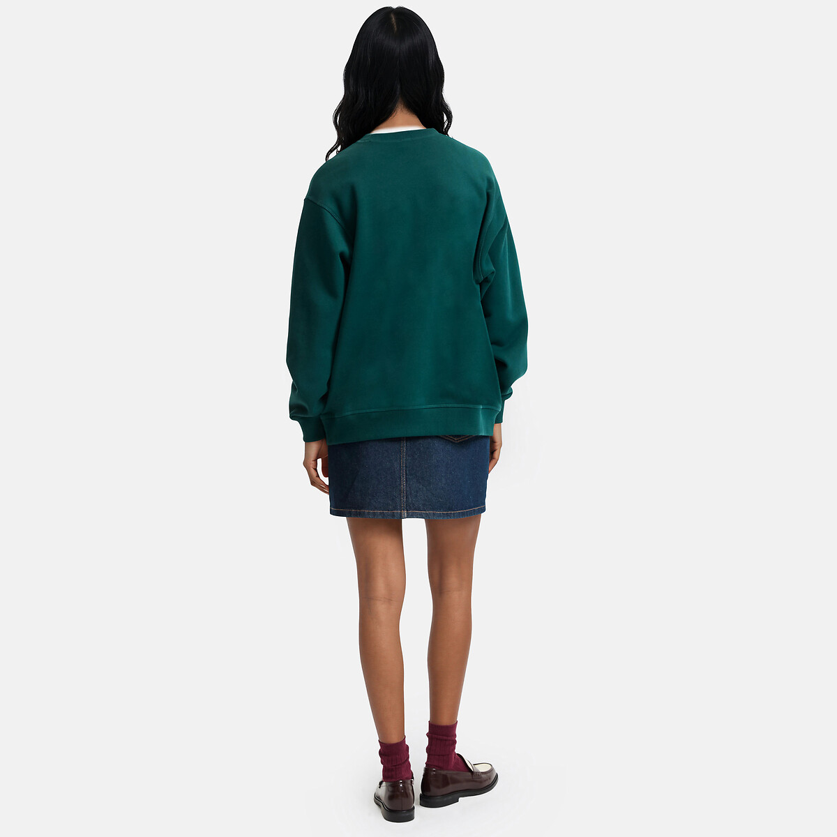 Sweat col rond volume ample vert émeraude, LA REDOUTE COLLECTIONS