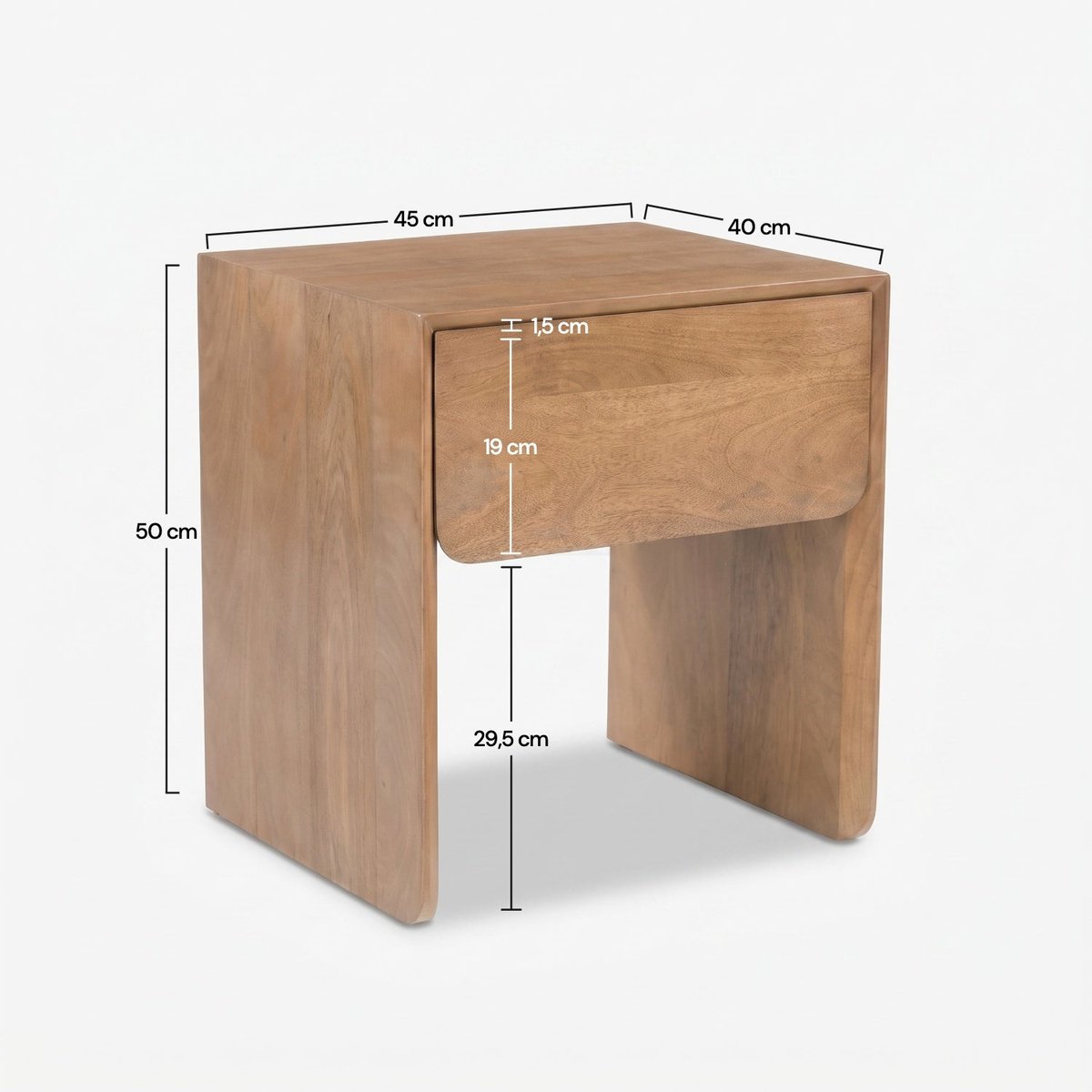 Table de chevet Achille - ACHILLE marron clair, MAISON PAVANE