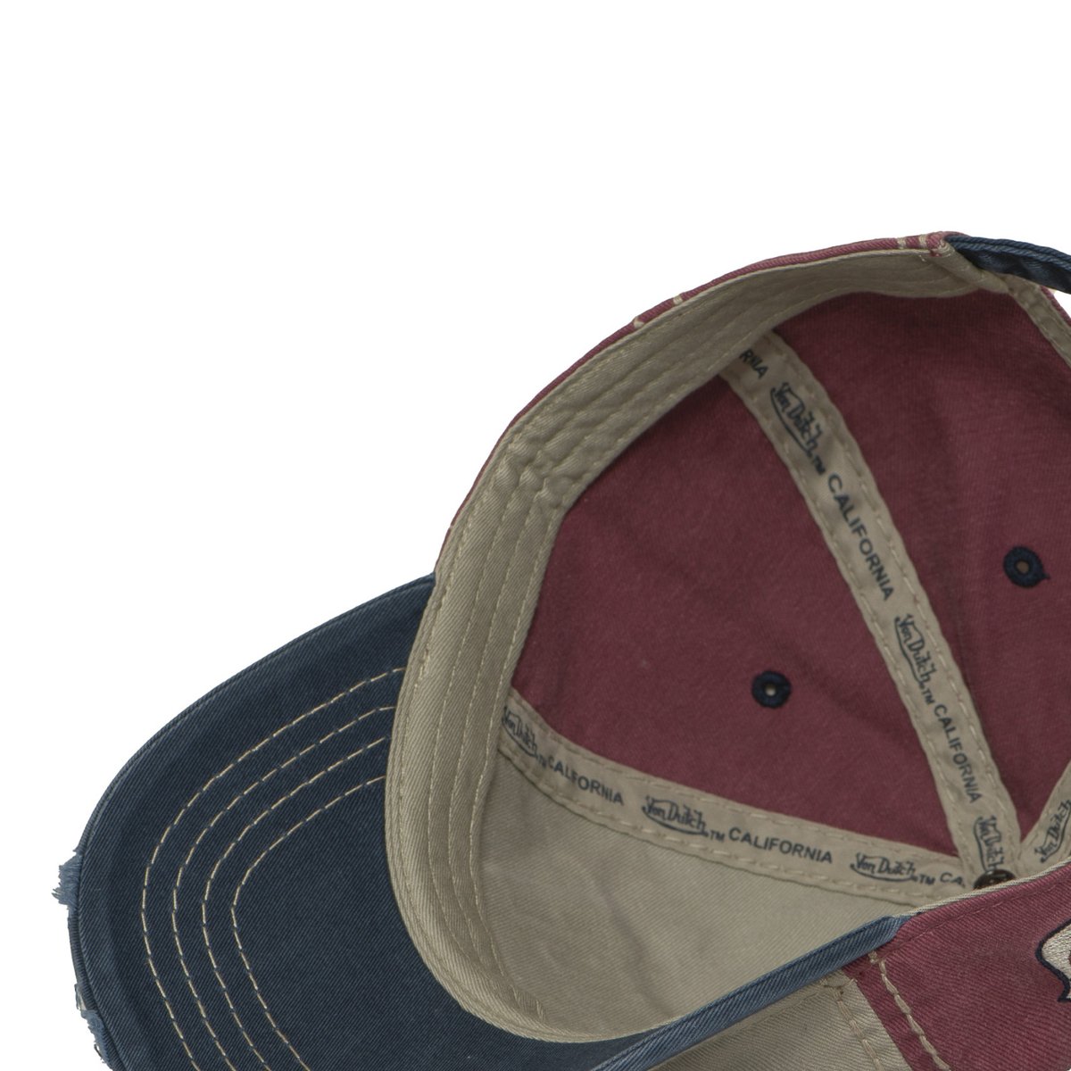 Casquette baseball RETRO beige/rouge/bleu foncé, VON DUTCH