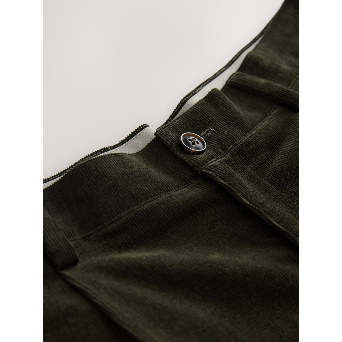 Pantalon de costume en velours côtelé vert, NEXT