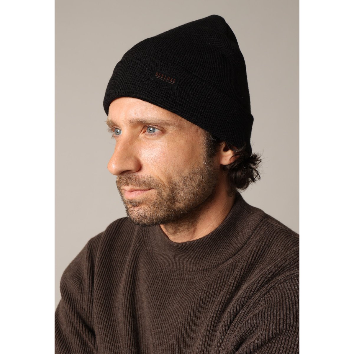 Bonnet homme maille douce MALCOLM black, DEELUXE