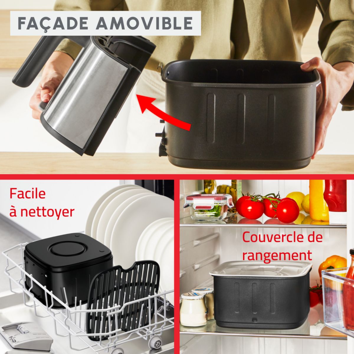 Friteuse sans huile Easy Fry Silence Smart 5L EZ572DF0 couleur unique, MOULINEX