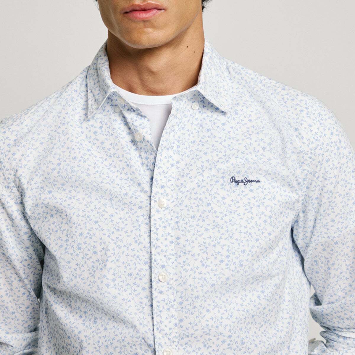 Chemise Imprimée Coupe Regular En Popeline blanc, PEPE JEANS