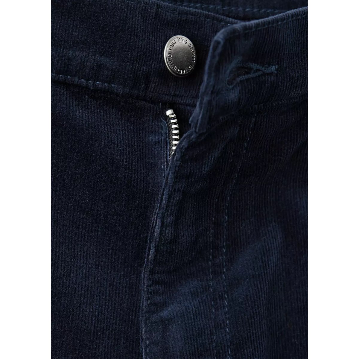 Pantalon flare velours côtelé bleu nuit, MANGO