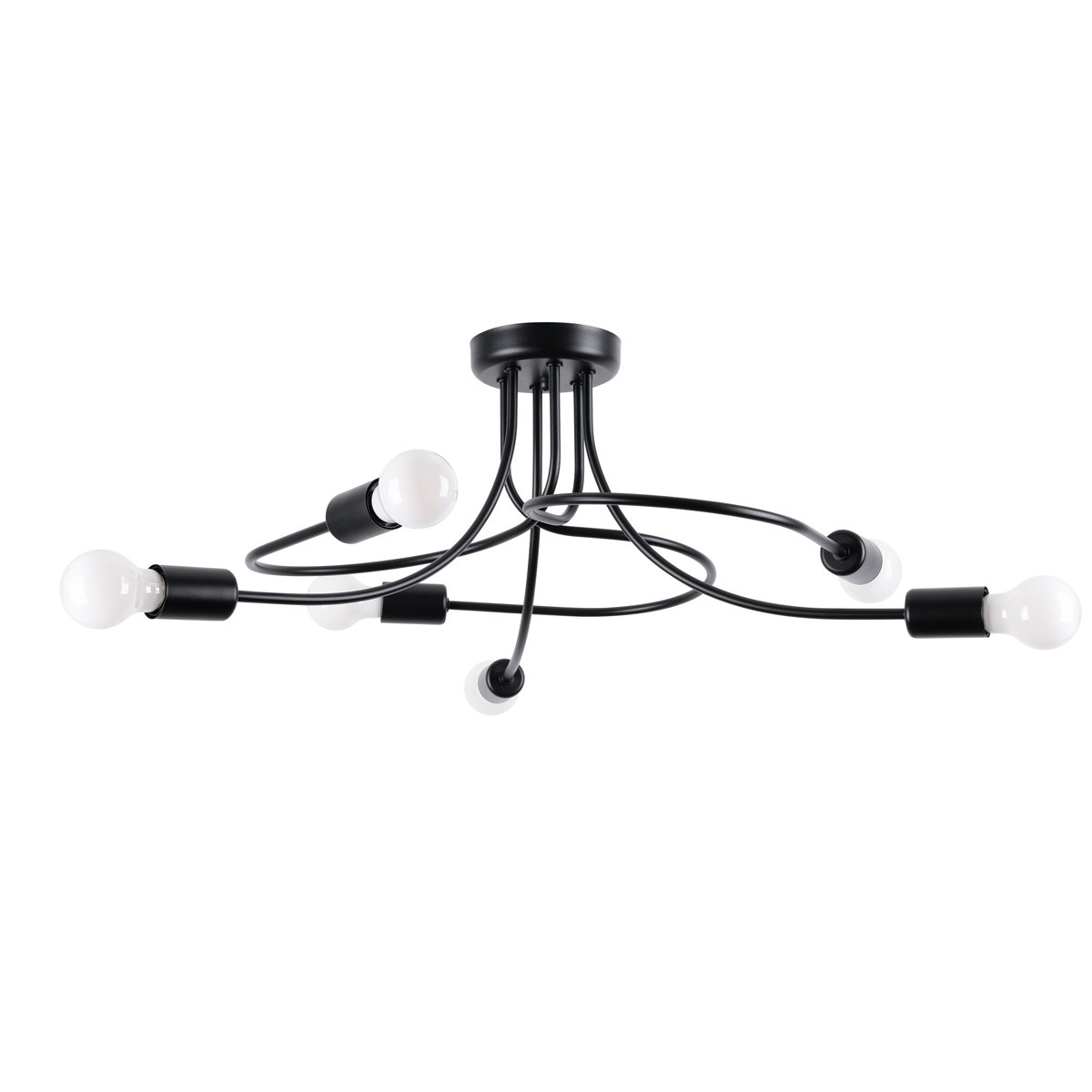 Suspension Acier Noir E27 6 Levar noir, EDEN