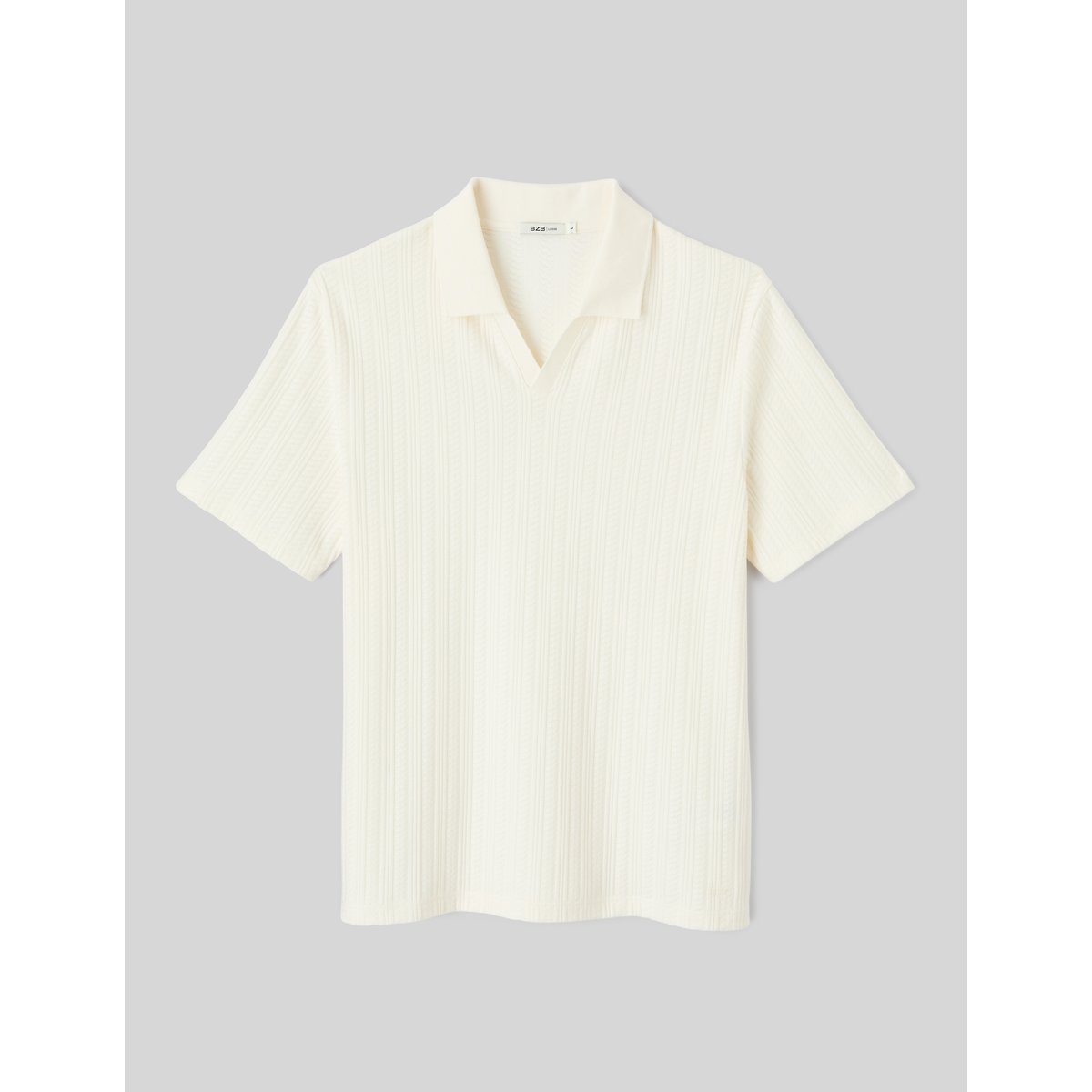 Polo matière fantaisie blanc écru, BZB