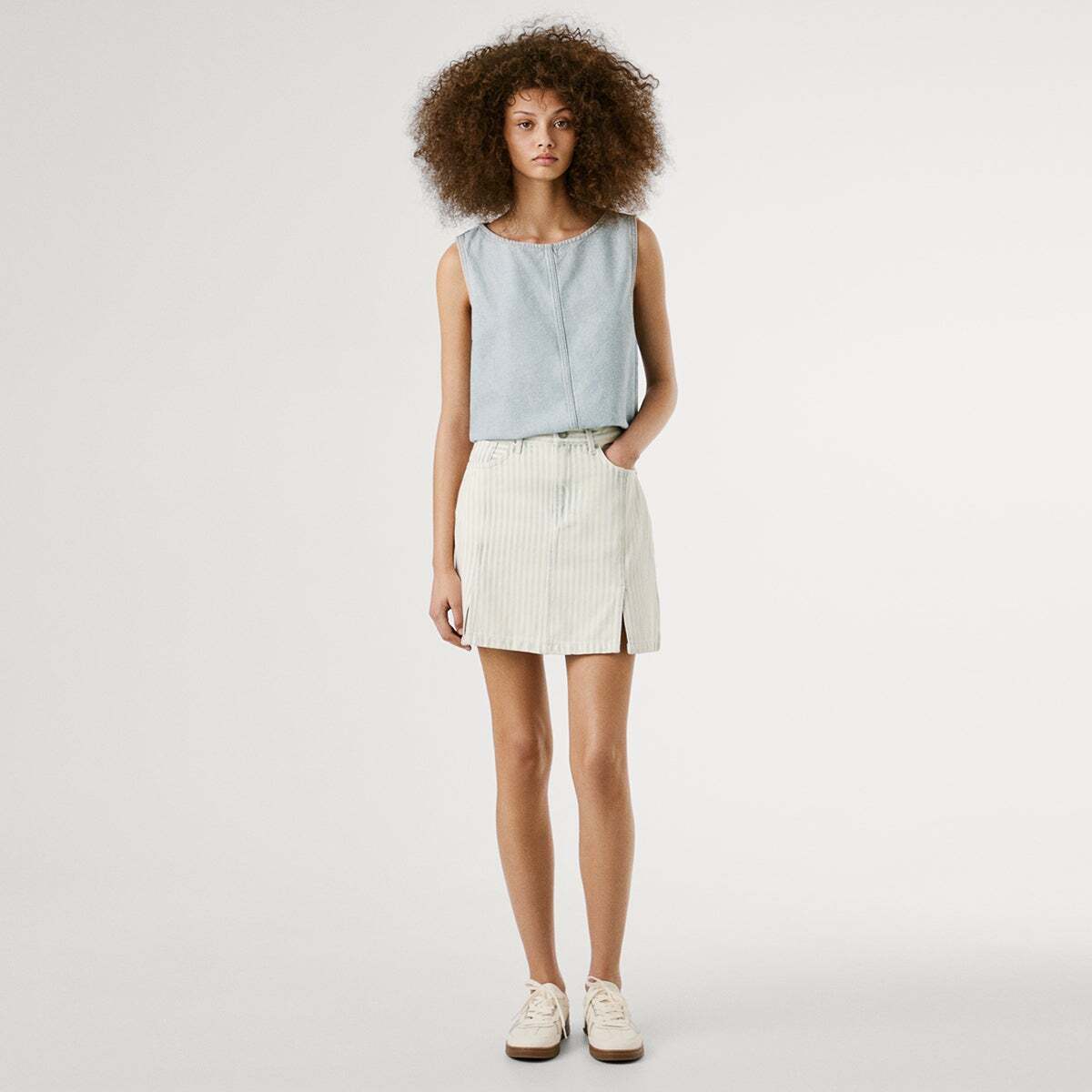 Jupe Courte En Denim Coupe Regular 12- oz rigid denim, PEPE JEANS