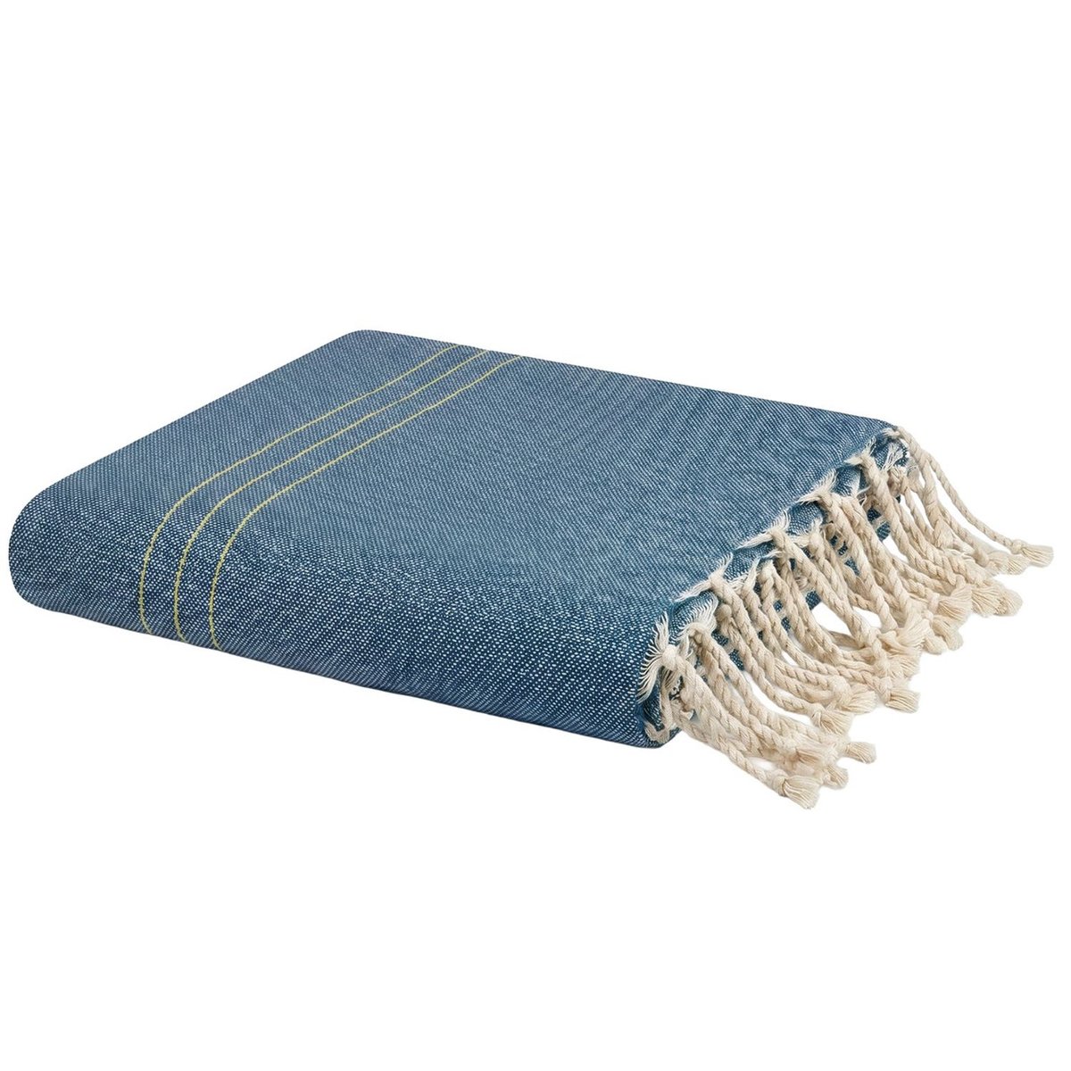 Fouta géante coton recyclé 2 x 3 m Bali REVA COLLECTION bleu jean, SEVIRA KIDS