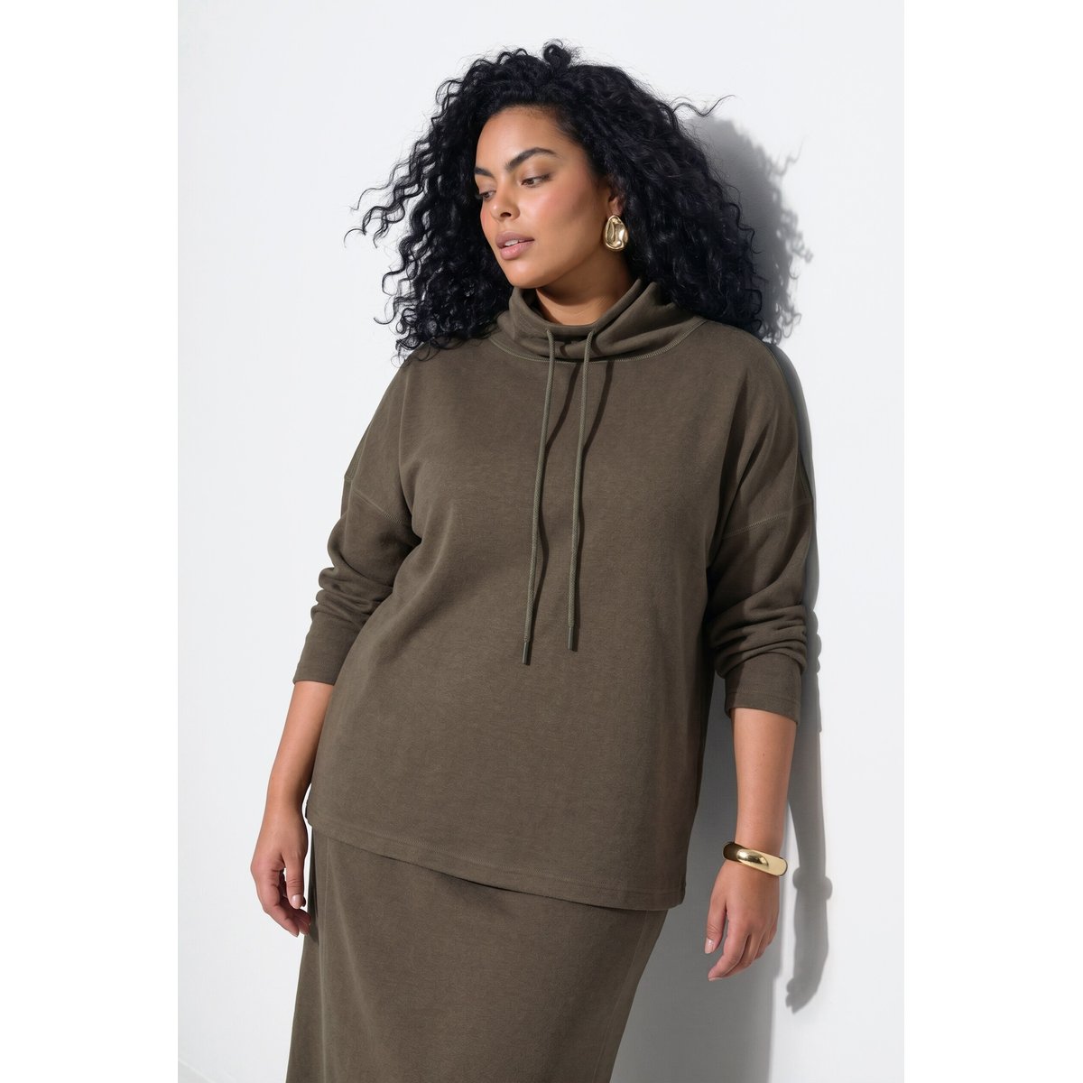 Sweat-shirt oversize gris olive, ULLA POPKEN
