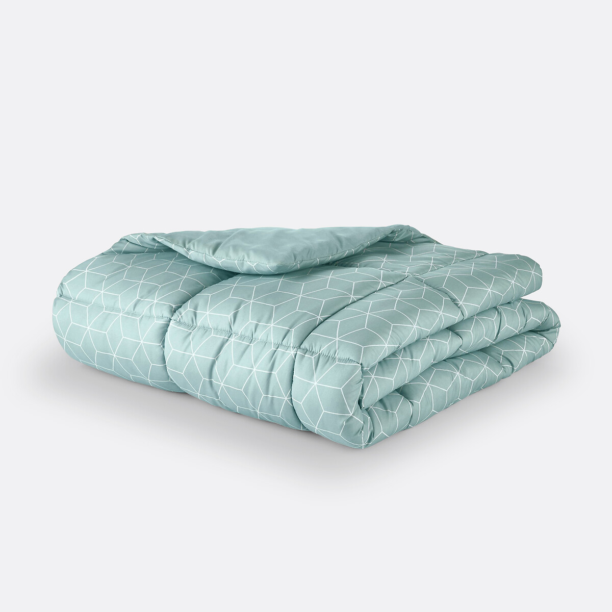 Decio Geometric Microfibre Bedspread pale green/white, SO'HOME