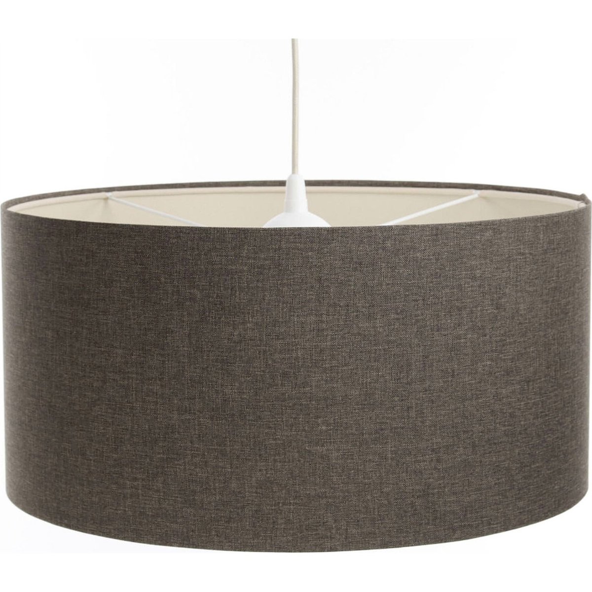 Suspension ronde en tissu lumière douce Boho Elegant beige crème texturé, BPS KONCEPT
