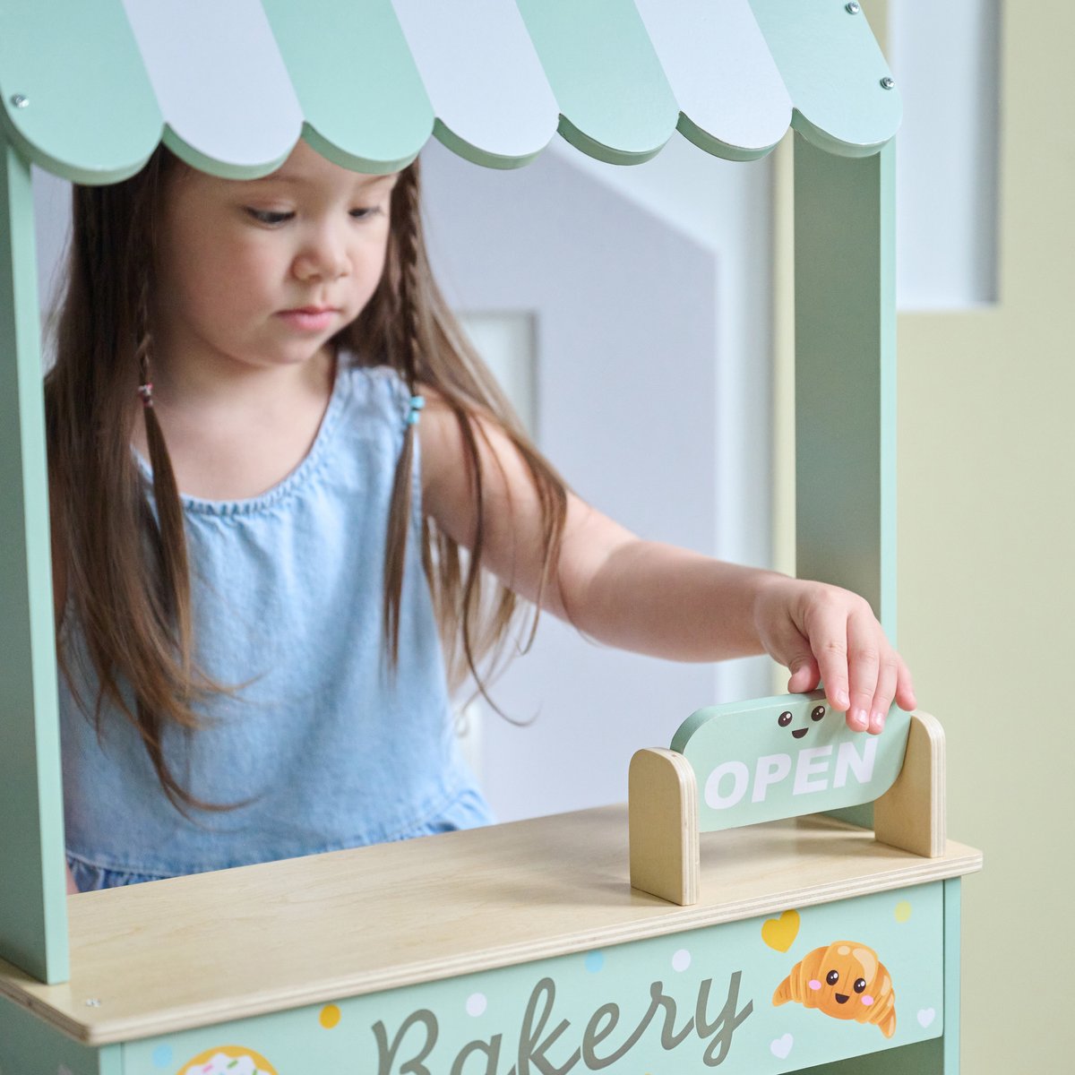 Stand de Boulangerie en Bois avec 12 Pâtisseries, JOLLY PALS vert, TEAMSON KIDS