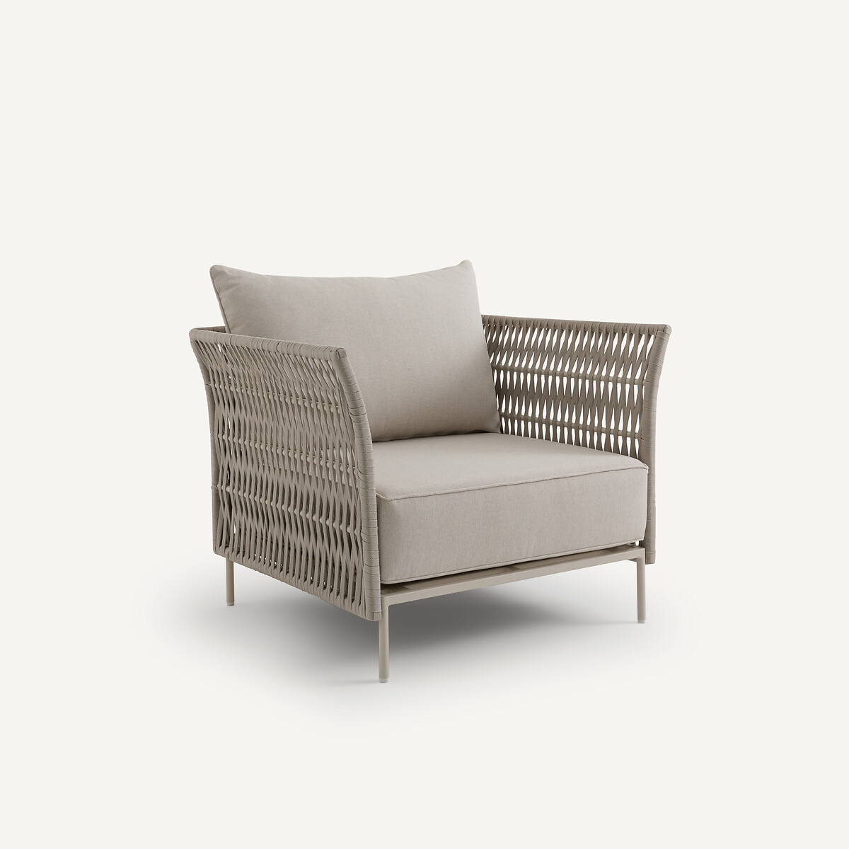 Fauteuil de jardin sangles tressées, Leandra sable, AM.PM