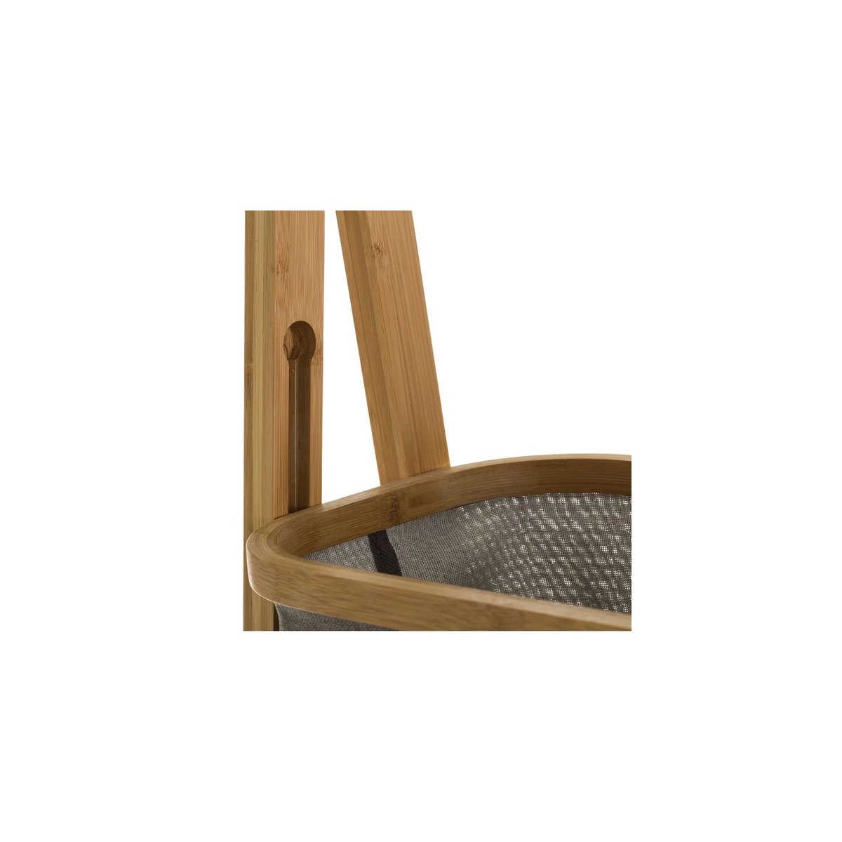 Étagère de rangement pour salle de bain bambou et paniers gris gris, WADIGA