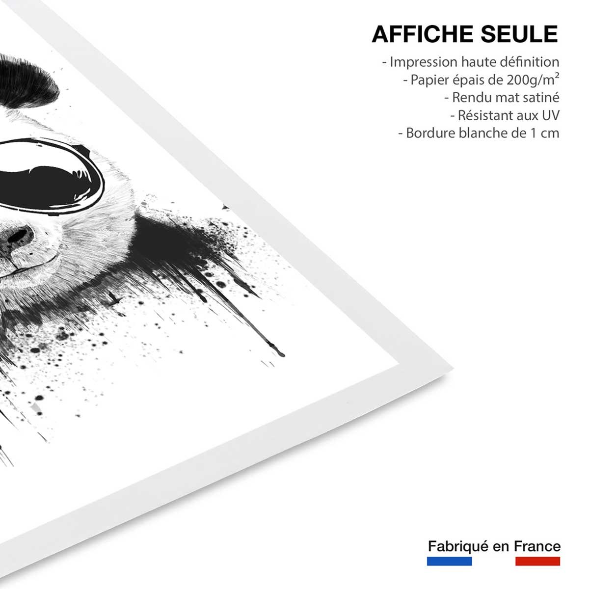 Affiche enfant cool panda affiche seule, HEXOA