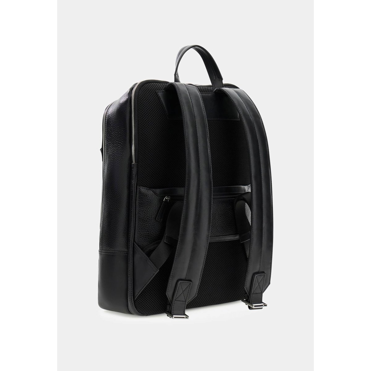 Sac À Dos Monaco En Cuir Véritable noir, GUESS