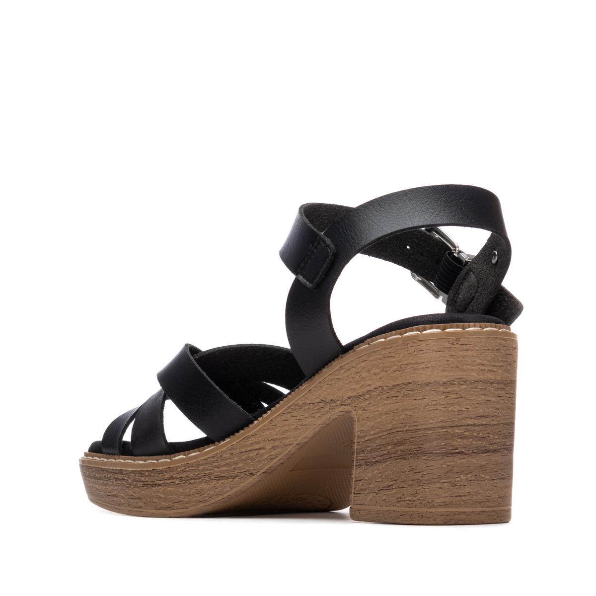 Sandale Talon Décontractée Boucle noir, REFRESH