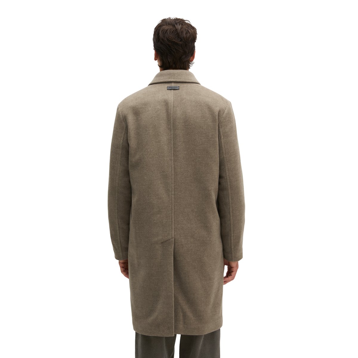 Manteau en laine coupe classique en mélange de laine vierge foulée beige, MARC O'POLO