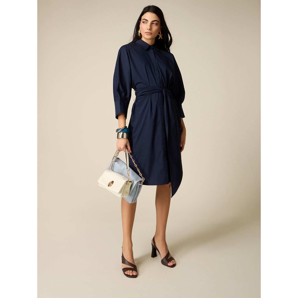 Robe avec ceinture bleu, OLTRE