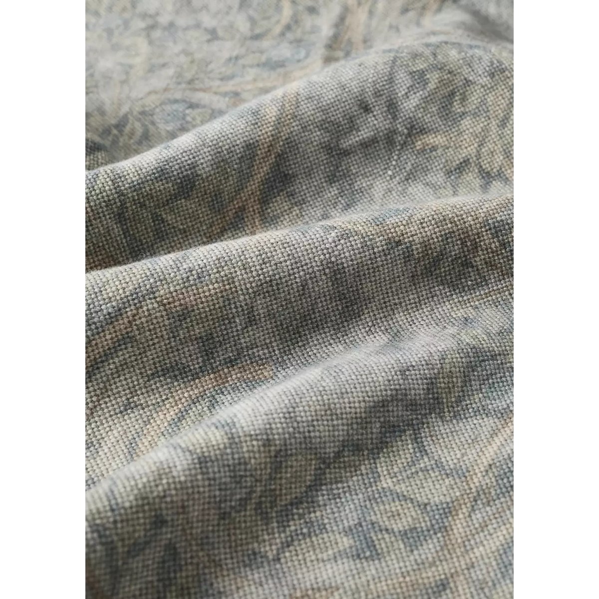 Couvre-lit en coton et lin à motif ornemental lit 180×200 cm bleu, MANGO HOME