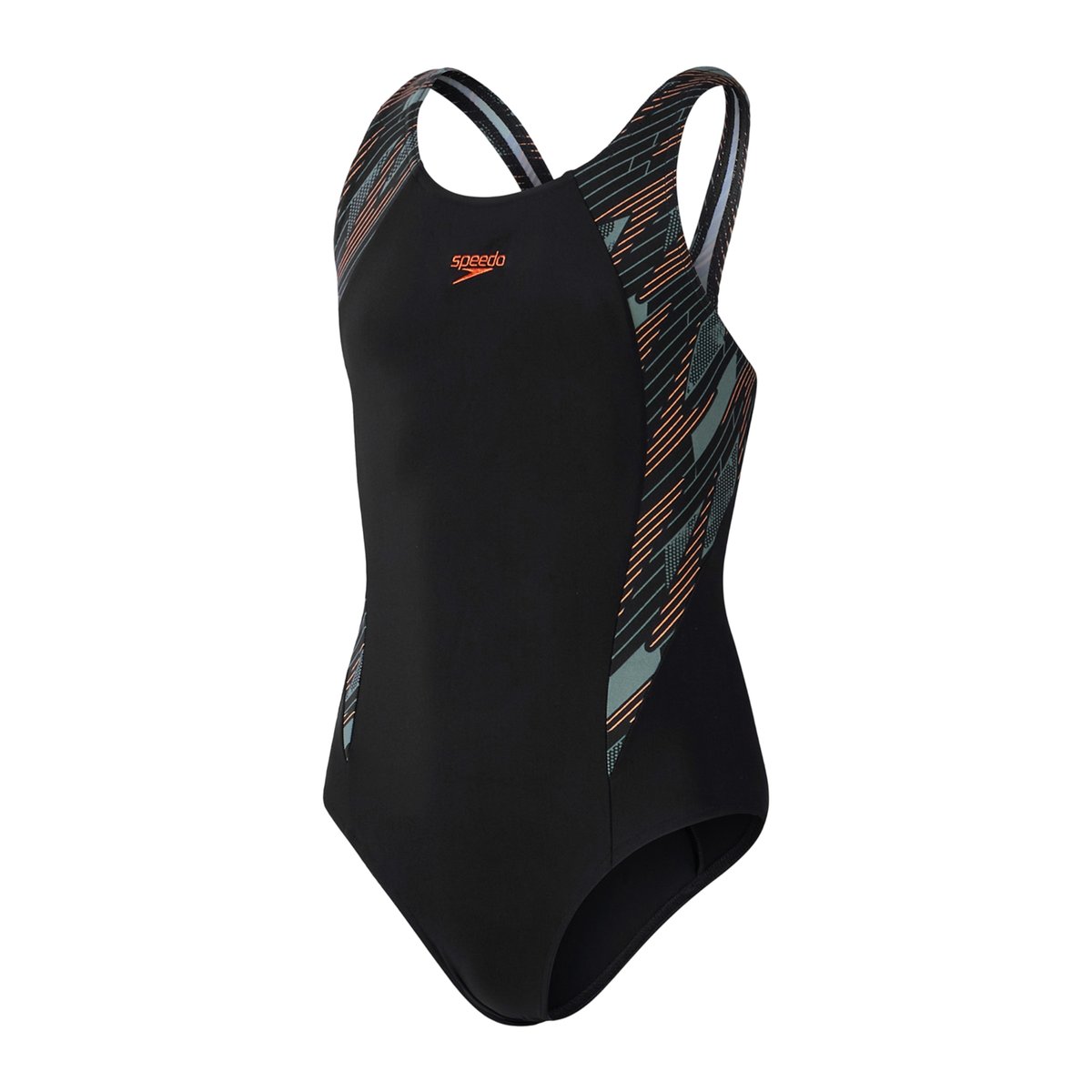 Maillot de bain 1 pièce dos nageur motif/style à motifs HYPERBLOOM SPLICE noir, SPEEDO