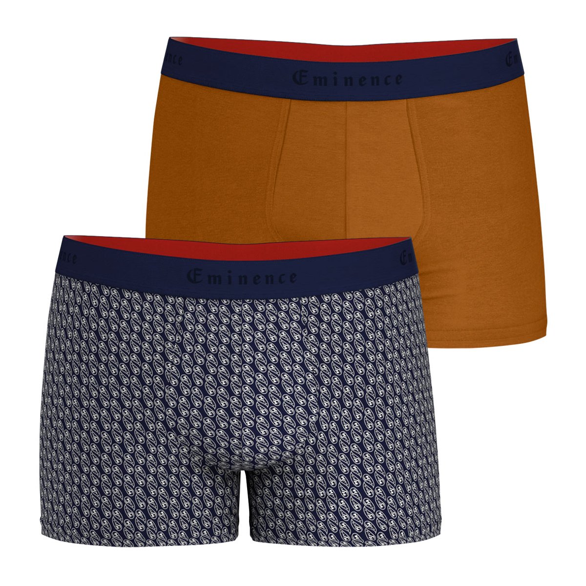 Lot de 2 boxers bleu-camel, EMINENCE