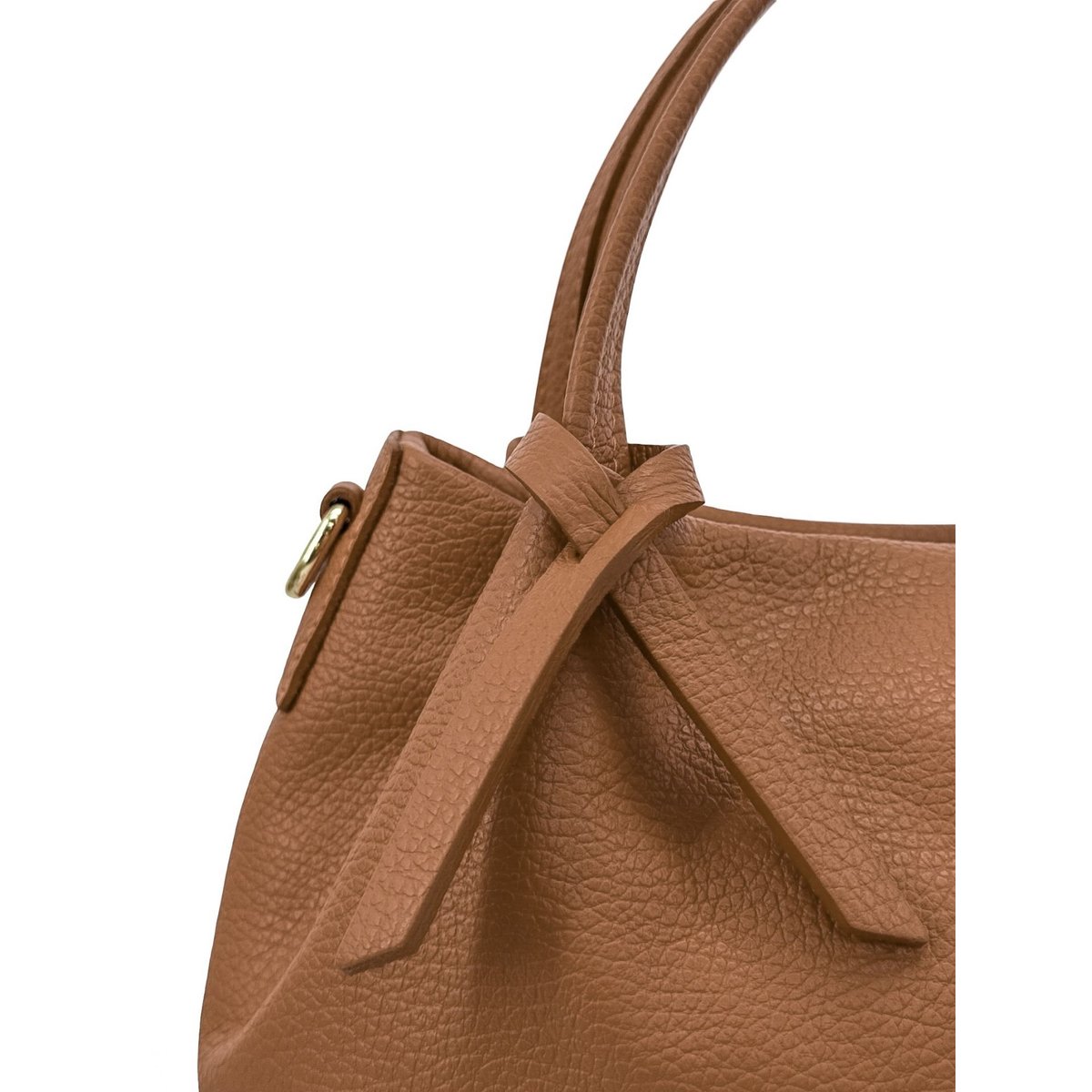 Sac à main en cuir grainé italien BUBBLE cognac, OH MY BAG