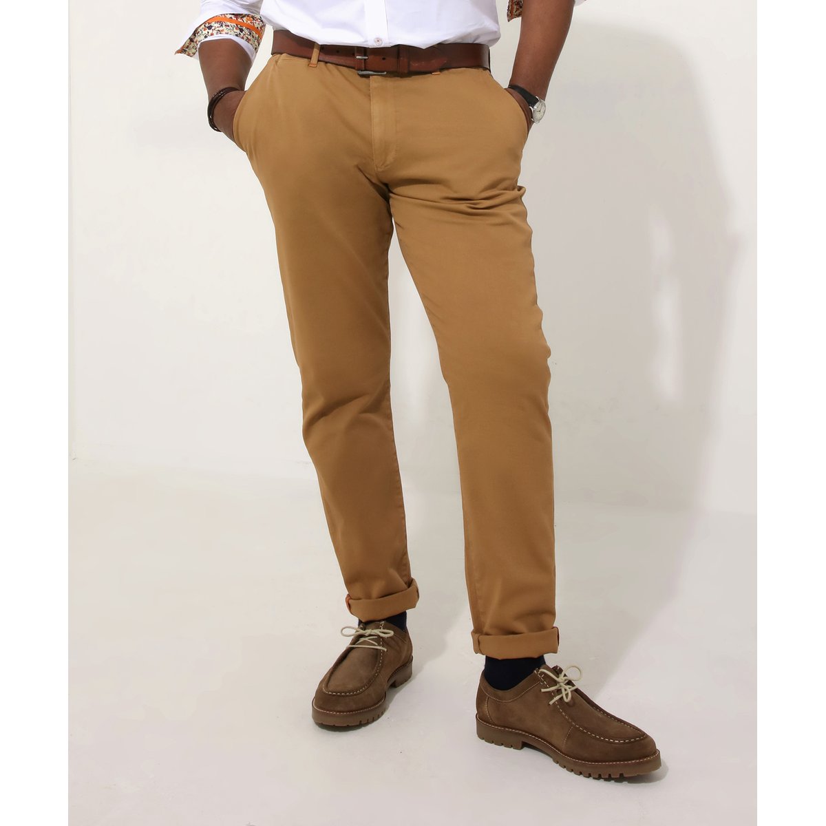 Pantalon Chino À Jambe Droite tabac, JOE BROWNS