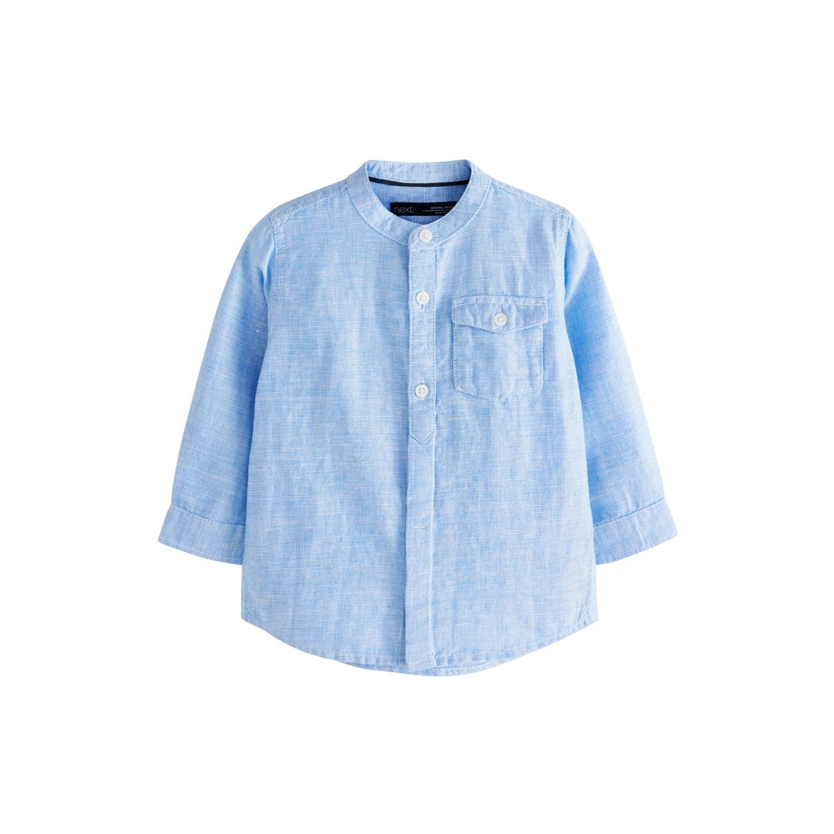 Chemise à manches longues en lin mélangé bleu, NEXT