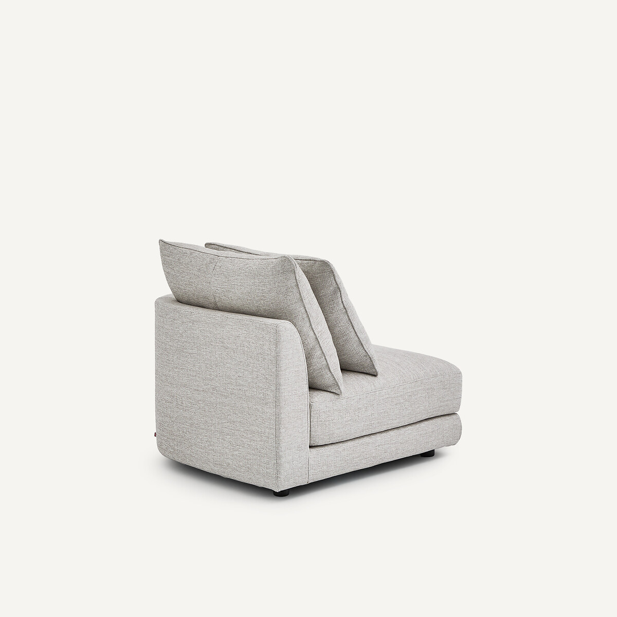 Demi-canapé droit, arrondi, modulable en toile jaspée, TIBERIO gris/blanc, AM.PM