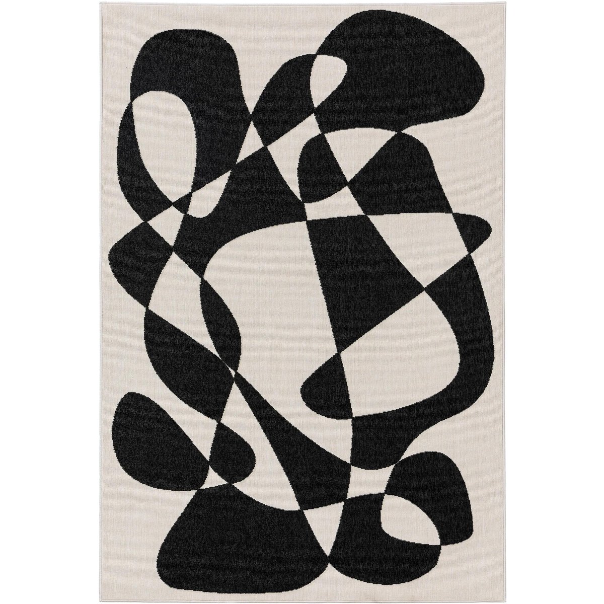 Tapis d'extérieur & intérieur TARO noir & blanc, BENUTA