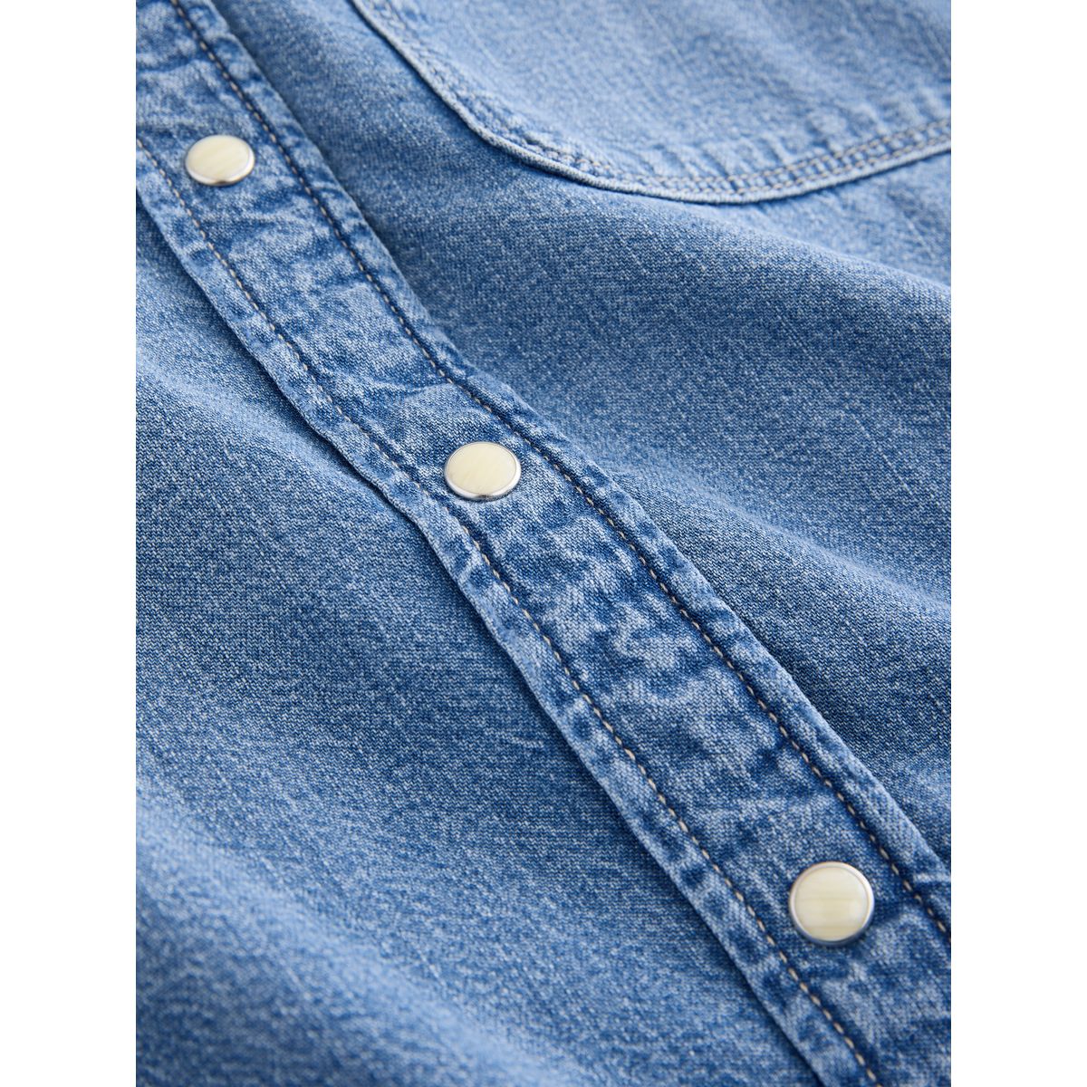 Chemise en jean à manches longues bleu moyen, NEXT