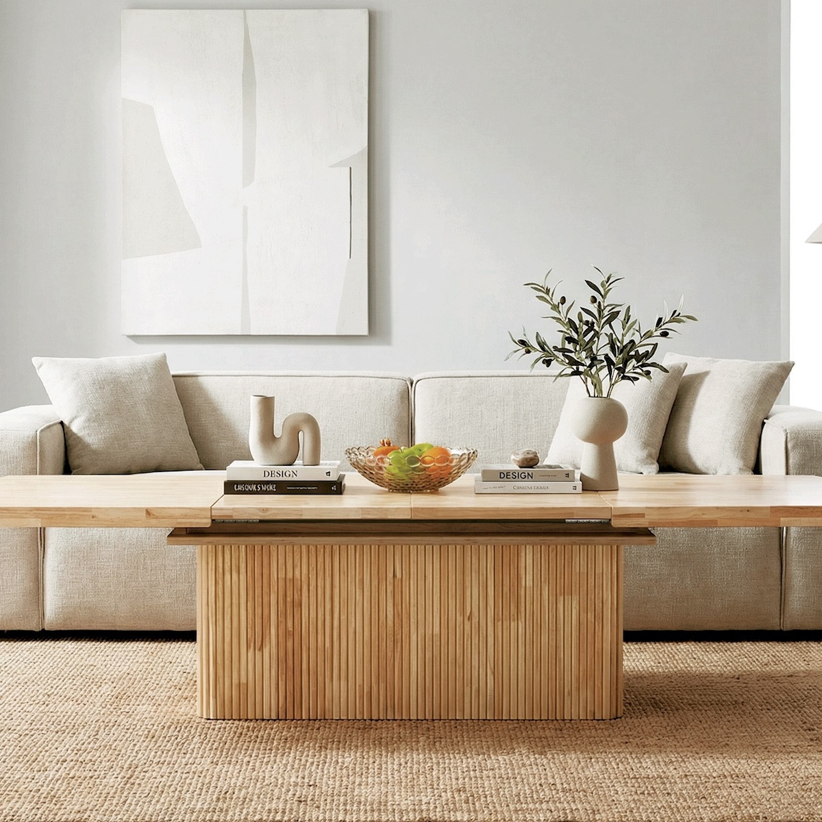 Table basse relevable repas électrique et extensible  - NOWEN marron, MATHI DESIGN