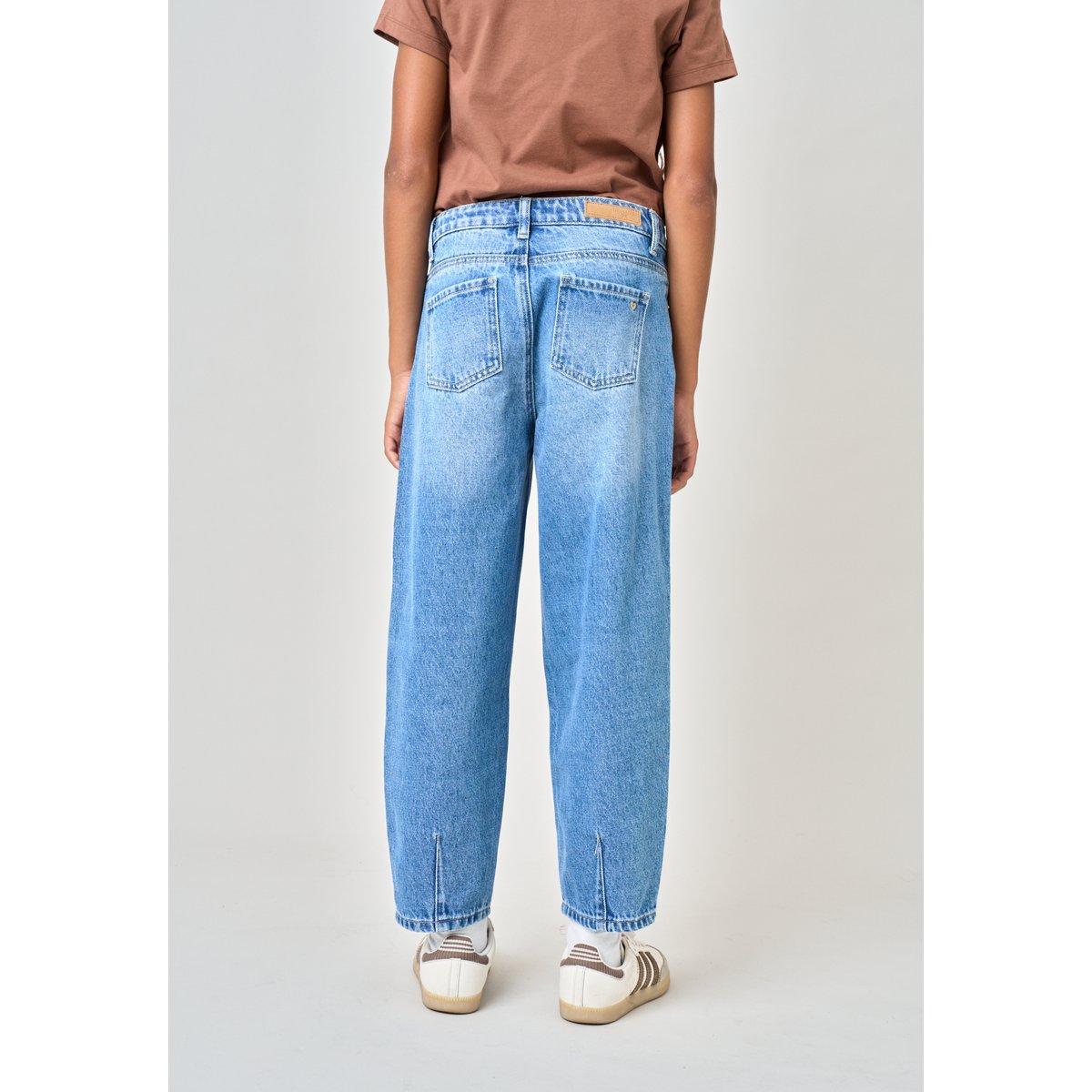 Jean noir barrel fille en 100% coton SUNNY stone délavé, DEELUXE