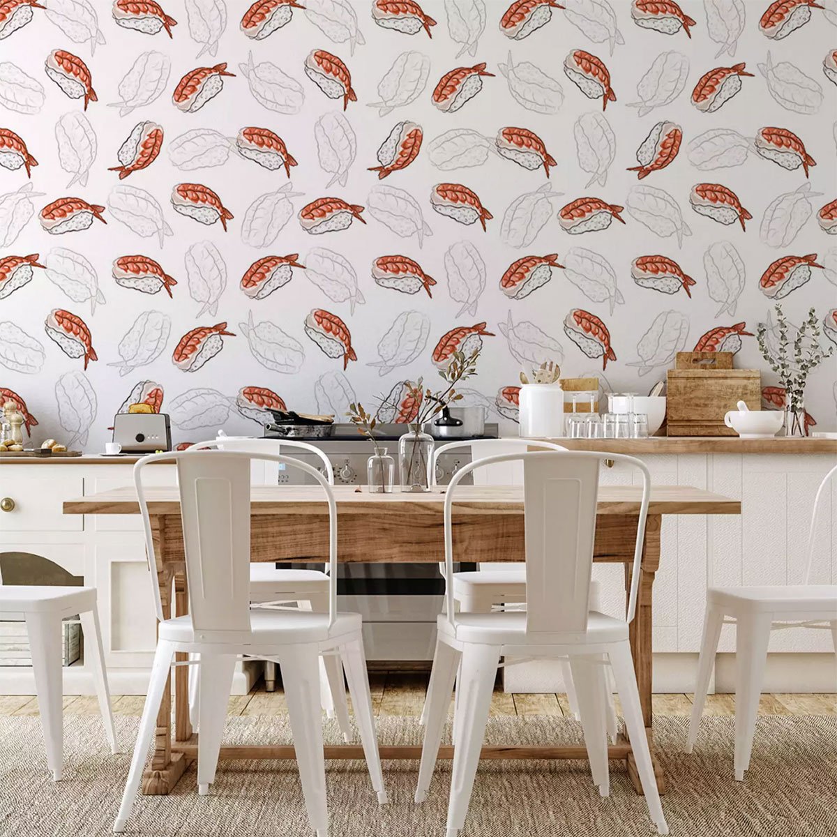 Papier peint sushis intissé, HEXOA
