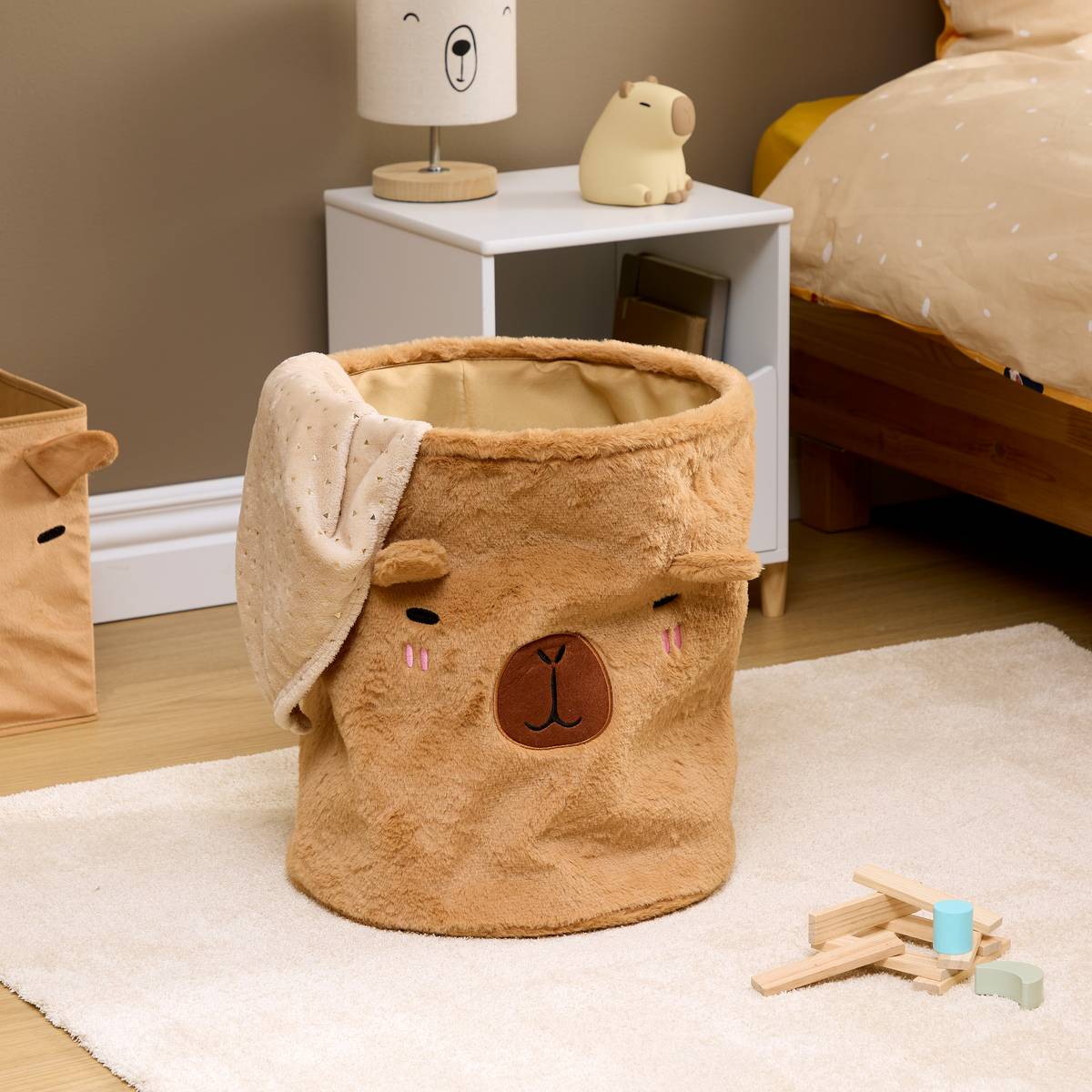 Panier peluche pour enfant CAPY marron, ATMOSPHERA FOR KIDS