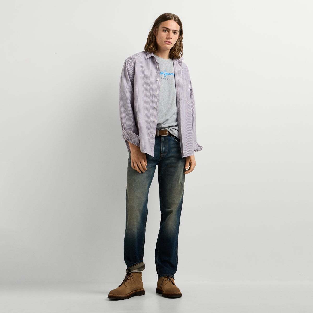 Chemise Coupe Regular À Carreaux En Popeline gris argent, PEPE JEANS
