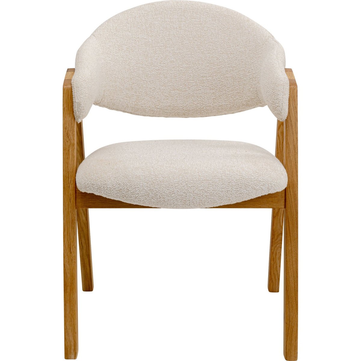 Chaise en polyester bouclé et chêne, JULIUS beige, KARE DESIGN
